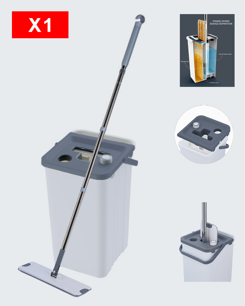 きれいな水と汚い水の分離モップバケツセット